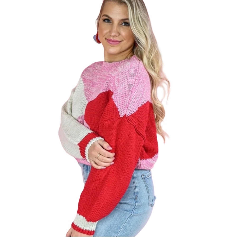 Vibrant Colorblock Crew Neck Sweater‎